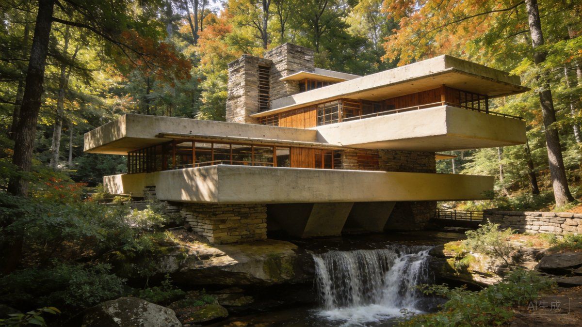 Fallingwater: Frank Lloyd Wright's Masterpiece Over the Waterfall